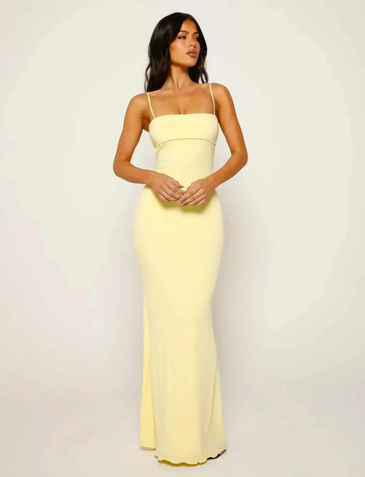 Kerstin | Damen klassisches figurbetontes Maxikleid
