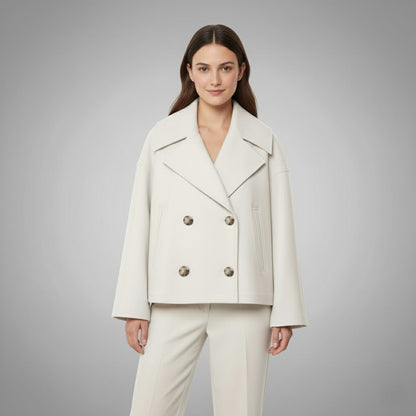 Tamara | Damen Moderne Jacke im Zweireiher-Look