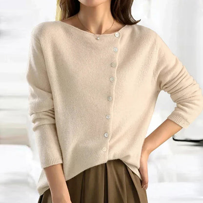 Regine | Damen Locker Geschnittener Winter-Cardigan mit Knöpfen
