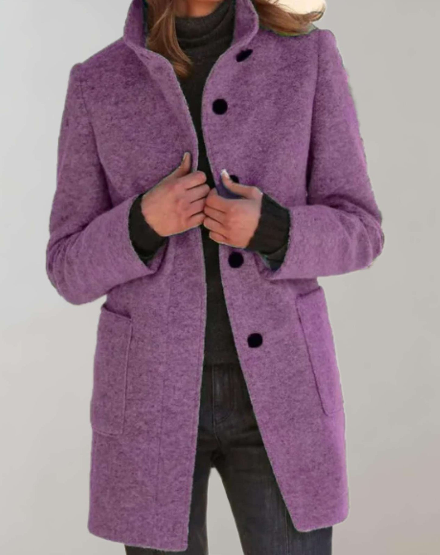Felicia | Damen Herbst Casual Mantel mit Knöpfen