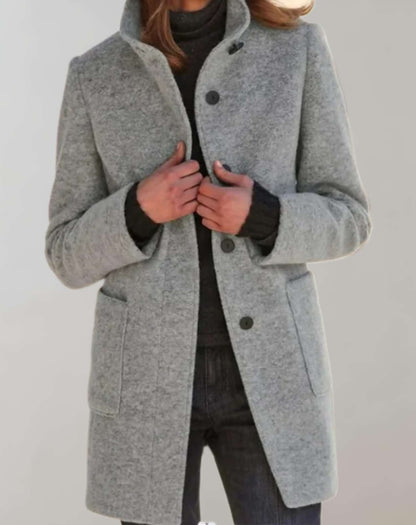 Felicia | Damen Herbst Casual Mantel mit Knöpfen