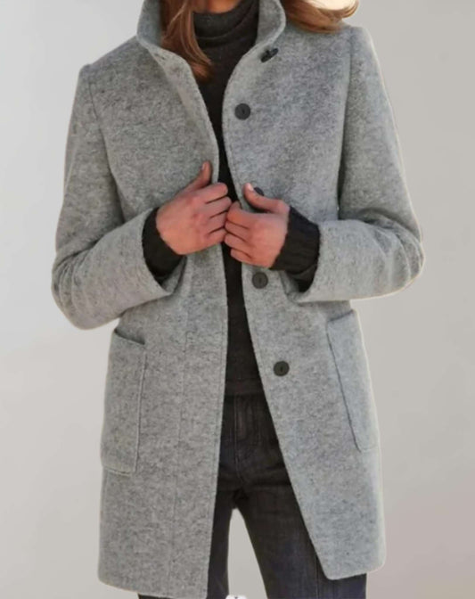 Felicia | Damen Herbst Casual Mantel mit Knöpfen