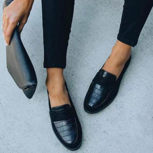 Edith | Slipper mit Krokodilleder-Optik für Damenmode