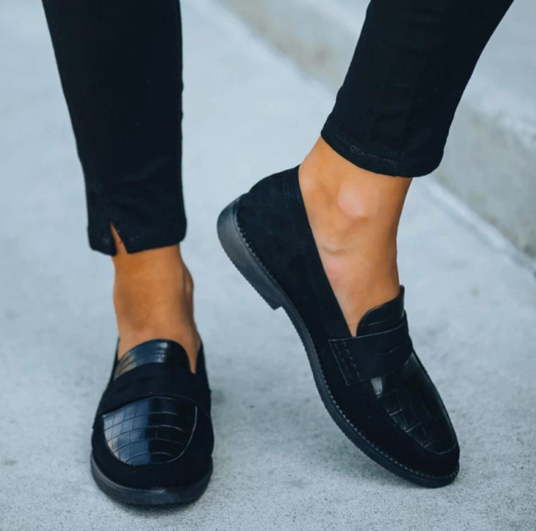 Edith | Slipper mit Krokodilleder-Optik für Damenmode