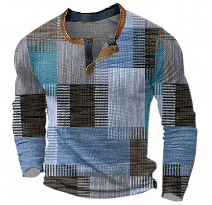 David | Herren Lässiges Hemd mit Modernem Geometrischem Muster