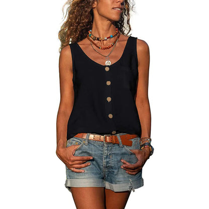 Doris | Damen Sommer-Top mit Knopfleiste vorne