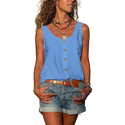 Doris | Damen Sommer-Top mit Knopfleiste vorne