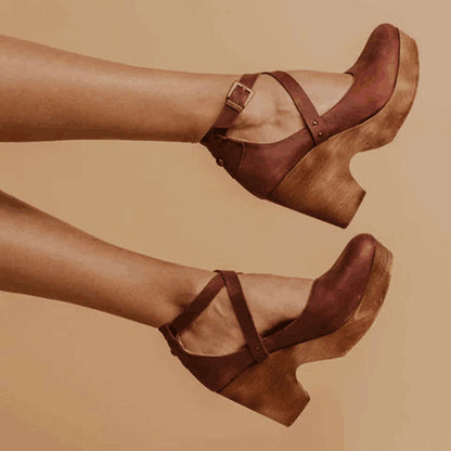 Kathrin | Damen Elegante Geschlossene Zehen Wedge High Heels