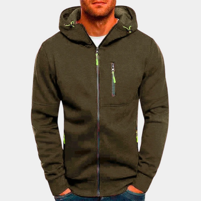Thomas | Herren Lässige Kapuzenjacke mit Reißverschluss