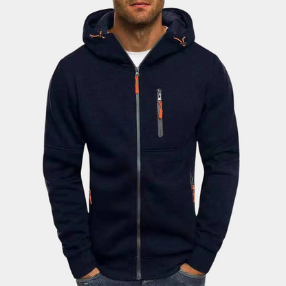 Thomas | Herren Lässige Kapuzenjacke mit Reißverschluss