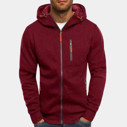 Thomas | Herren Lässige Kapuzenjacke mit Reißverschluss