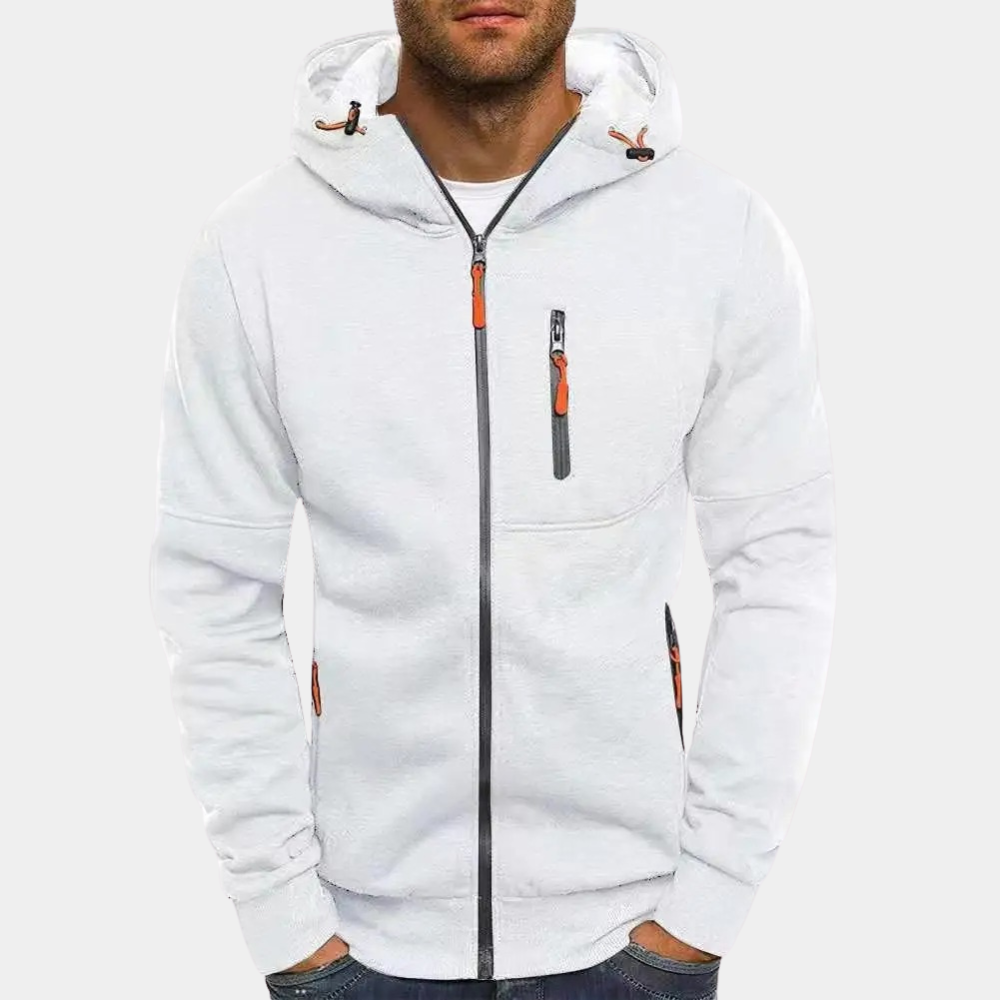 Thomas | Herren Lässige Kapuzenjacke mit Reißverschluss