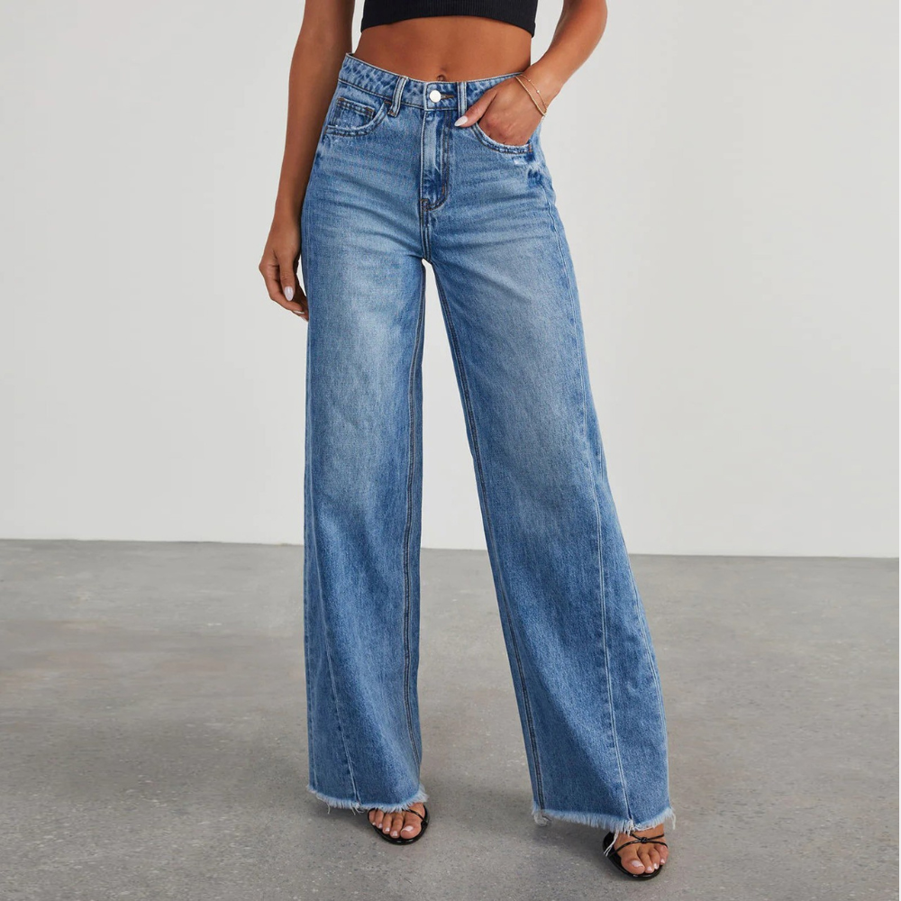 Anna | Damen Jeans mit hoher Taille und Schlagbein