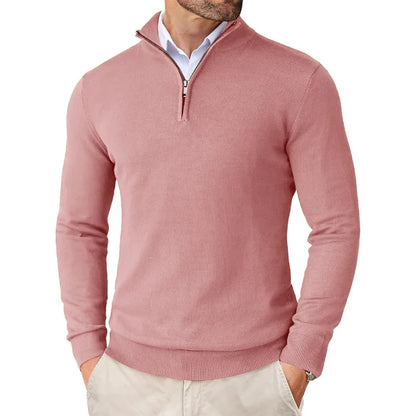 Viktor | Herren Modern Fit Pullover mit Viertel-Reißverschluss