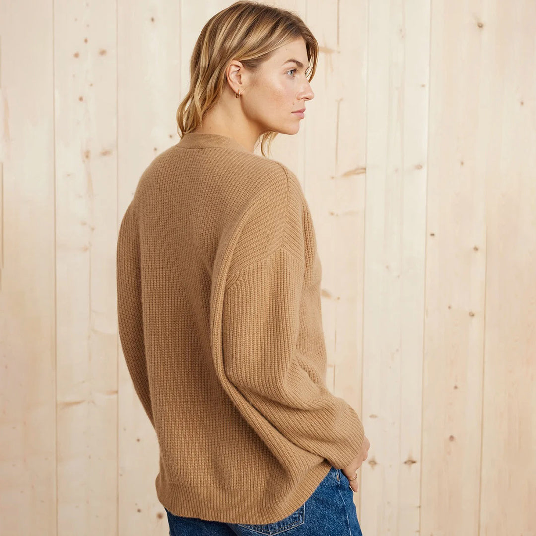 Sarah | Damen Klassischer Strick-Cardigan mit Knöpfen