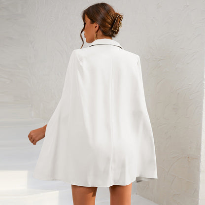 Britta | Damen Cape-Blazer-Minikleid mit Goldknöpfen