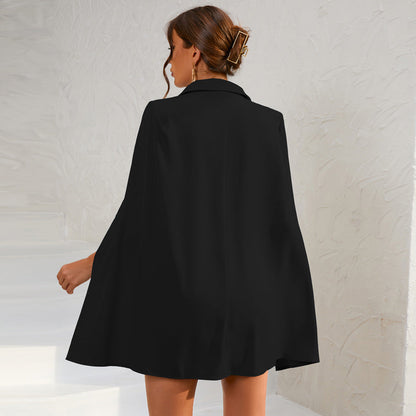 Britta | Damen Cape-Blazer-Minikleid mit Goldknöpfen