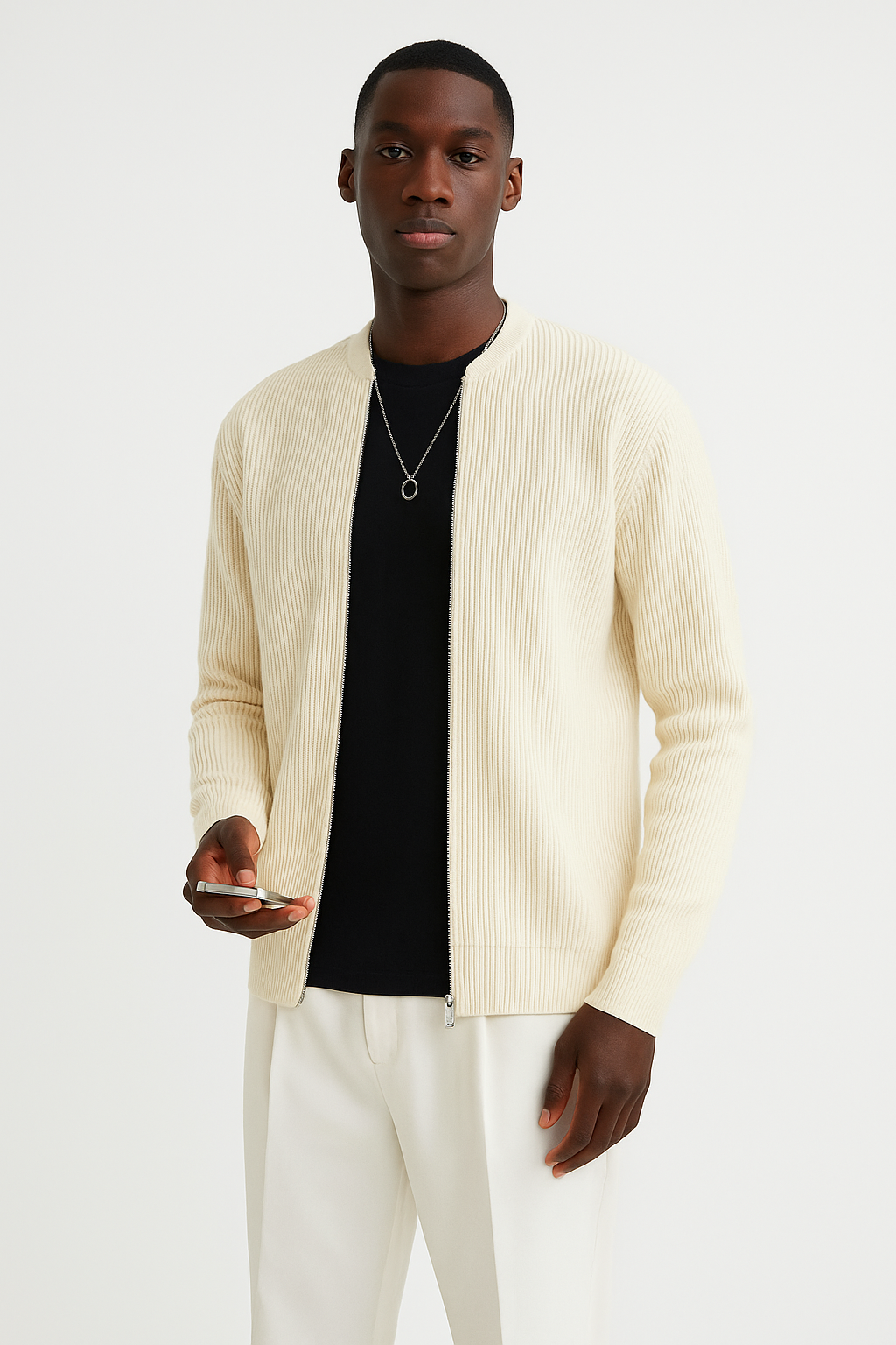 Florian | Herren Frühlings Cleaner Cardigan Mit Reißverschluss