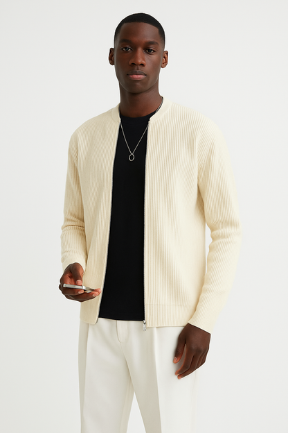 Florian | Herren Frühlings Cleaner Cardigan Mit Reißverschluss