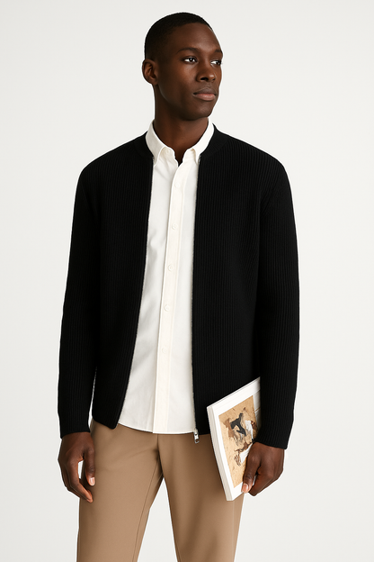 Florian | Herren Frühlings Cleaner Cardigan Mit Reißverschluss