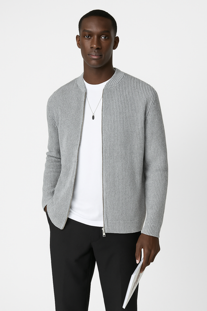 Florian | Herren Frühlings Cleaner Cardigan Mit Reißverschluss