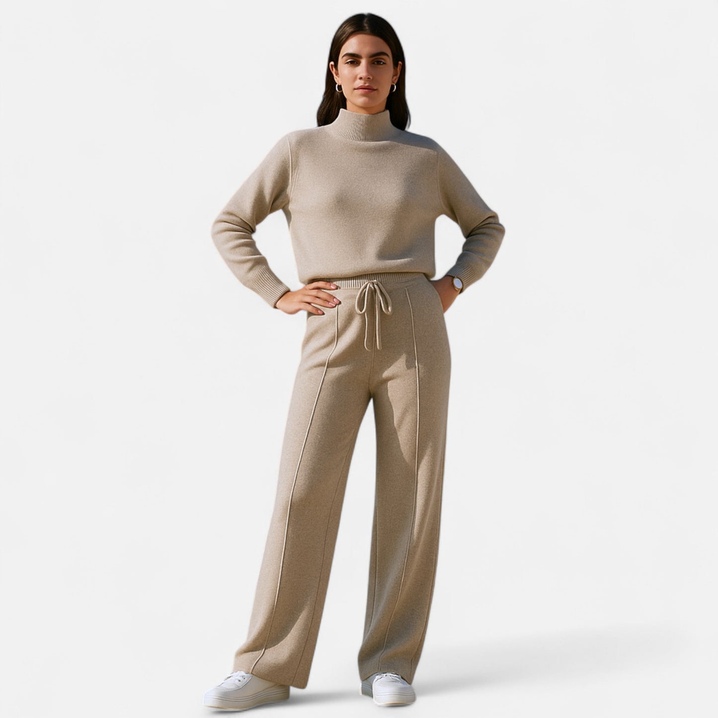 Daniela | Damen Klassische Wollhose mit Lockere Passform