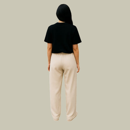 Claudia | Damen Klassische Wollhose mit Plissierter Vorderseite