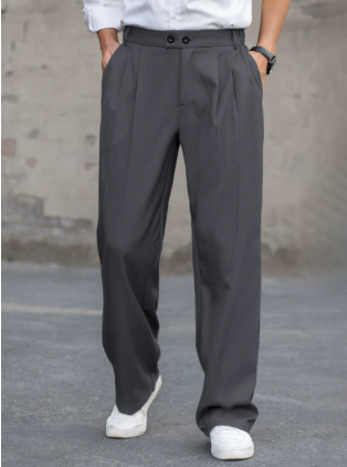 David | Herren Frühlings Falten Gerade Formelle Hose
