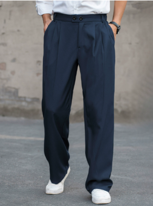 David | Herren Frühlings Falten Gerade Formelle Hose