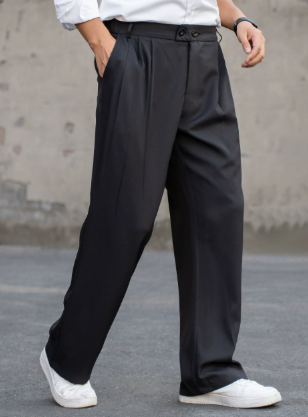 David | Herren Frühlings Falten Gerade Formelle Hose