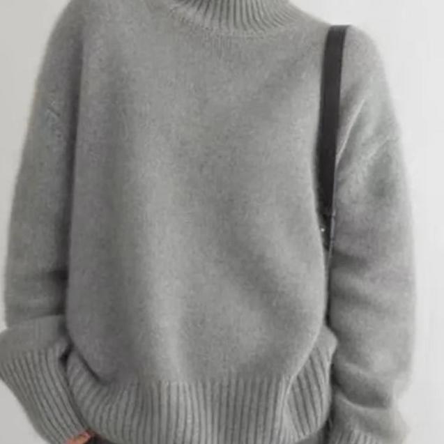 Daniela | Damen Herbst Oversize-Strickpullover mit Rollkragen