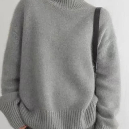 Daniela | Damen Herbst Oversize-Strickpullover mit Rollkragen