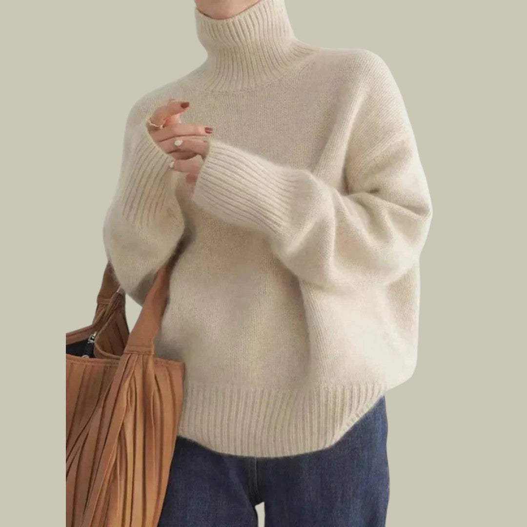 Nicole | Damen Locker Geschnittener Warmer Winterpullover