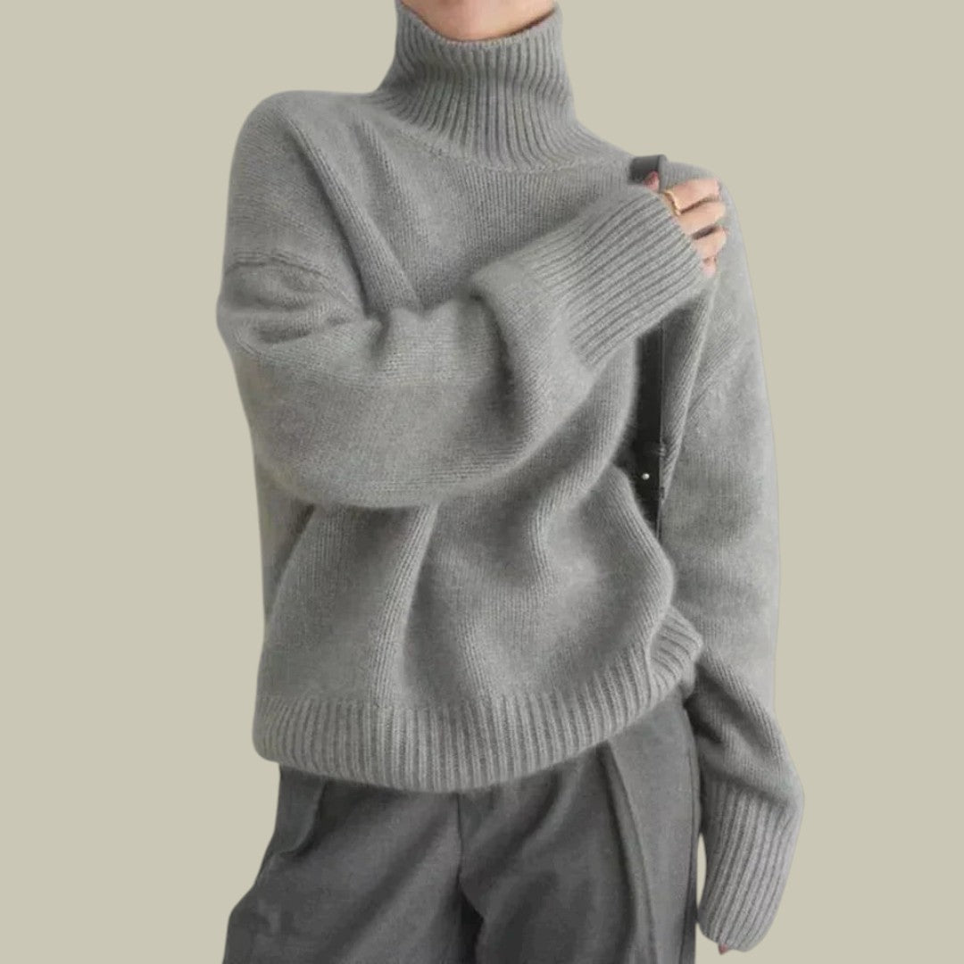 Nicole | Damen Locker Geschnittener Warmer Winterpullover