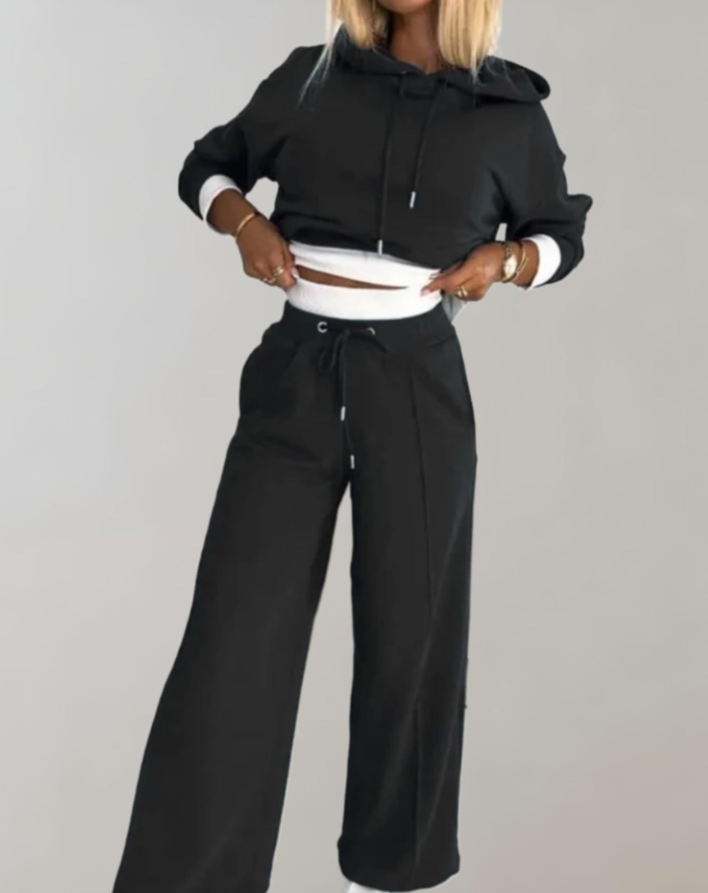 Doris | Damen Trainingsanzug mit Hoher Taille und Weitem Bein