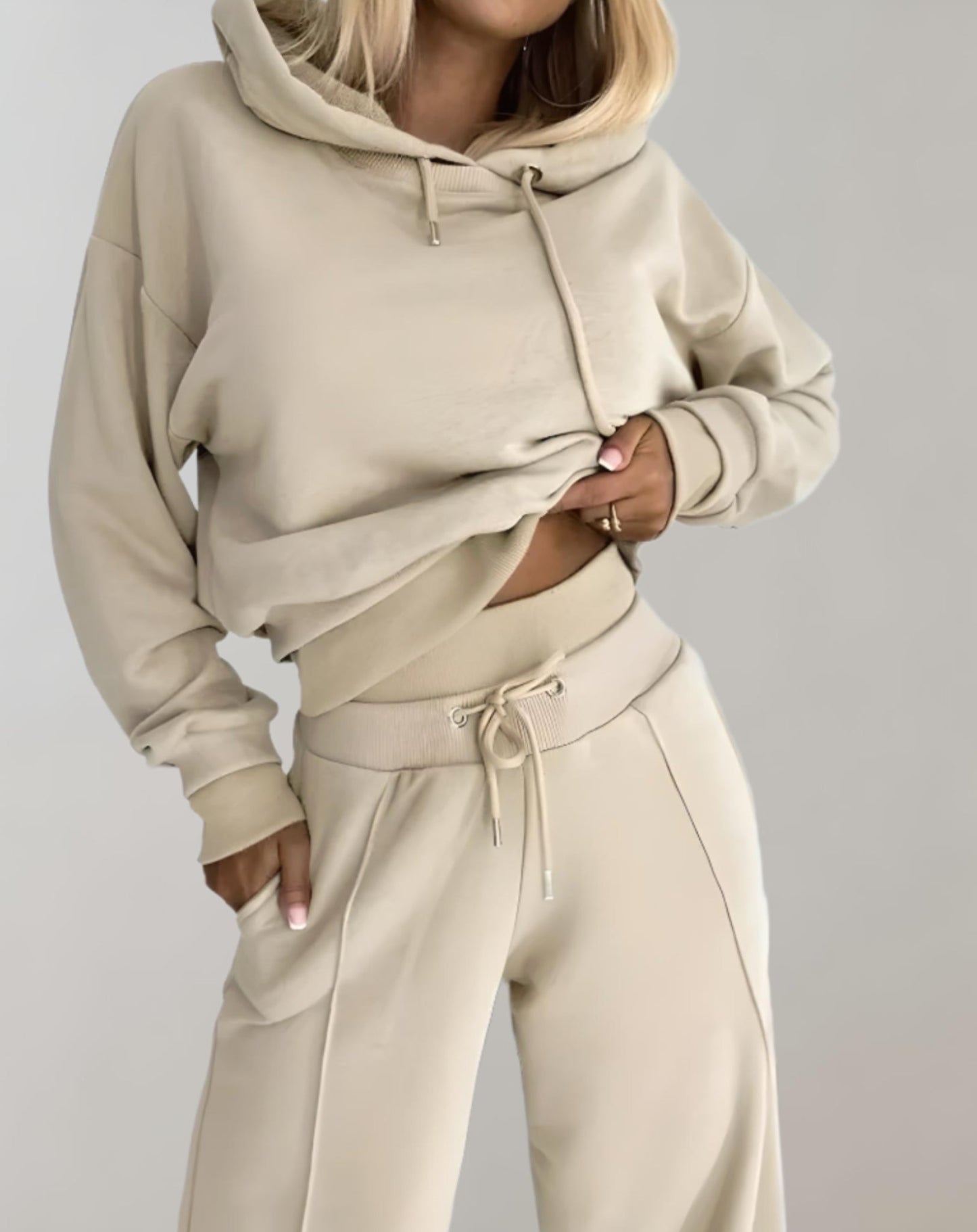Doris | Damen Trainingsanzug mit Hoher Taille und Weitem Bein