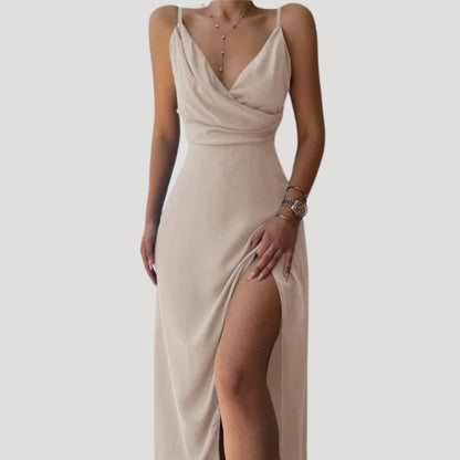 Karin | Damen Maxi Kleid mit Schlitz für Hochzeitsgäste