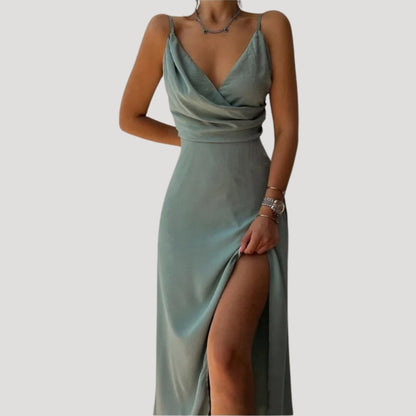 Karin | Damen Maxi Kleid mit Schlitz für Hochzeitsgäste