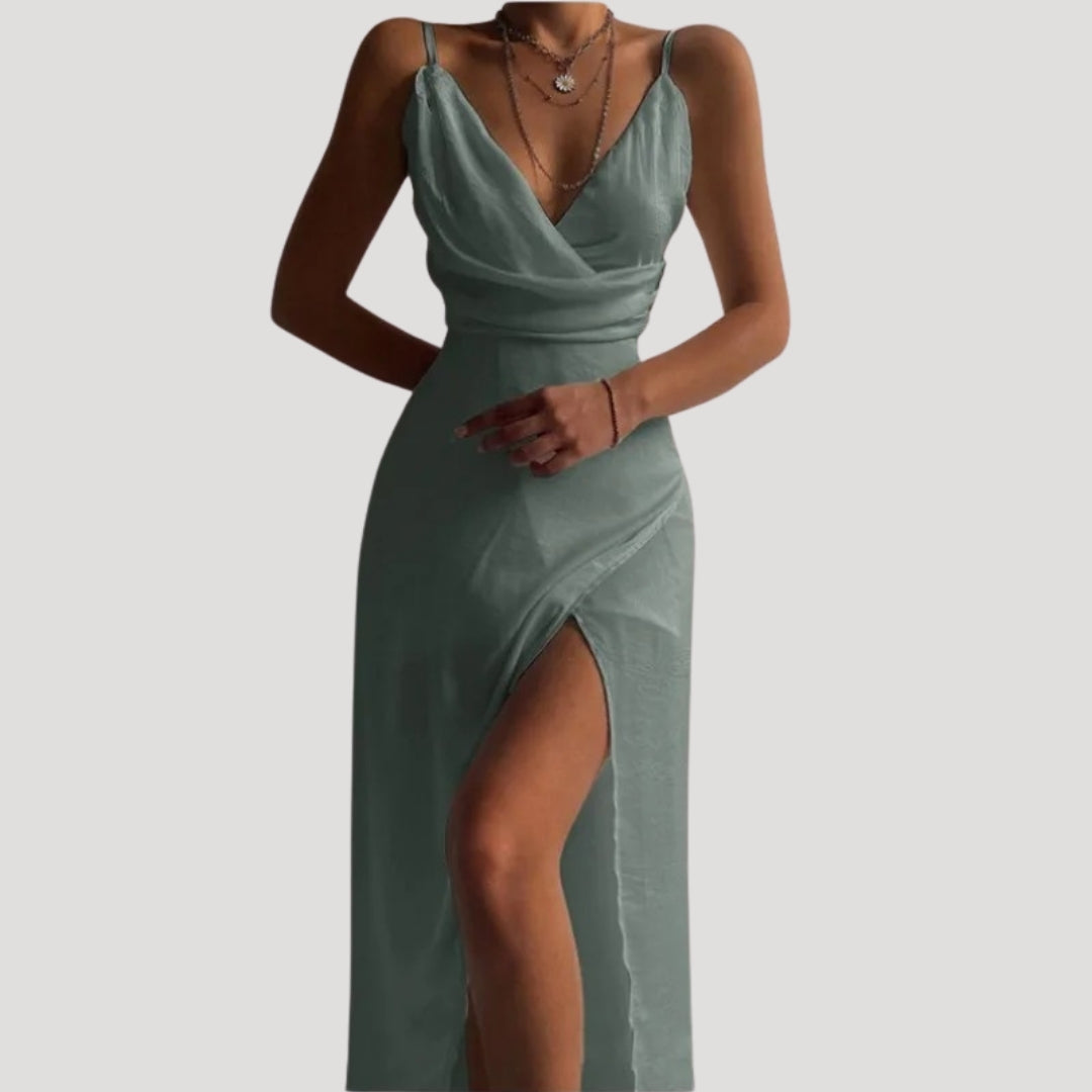 Karin | Damen Maxi Kleid mit Schlitz für Hochzeitsgäste