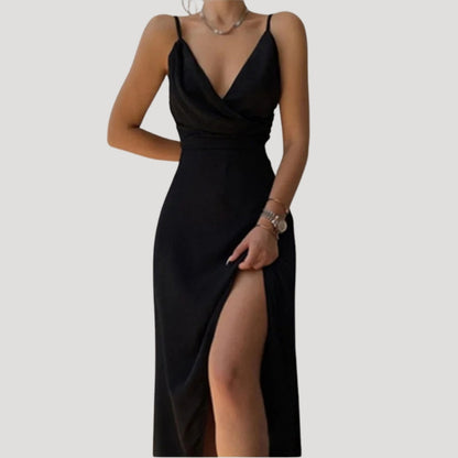Karin | Damen Maxi Kleid mit Schlitz für Hochzeitsgäste