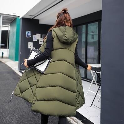Verena | Damen Lange Gesteppte Street-Fashion-Weste