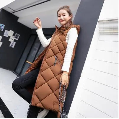 Verena | Damen Lange Gesteppte Street-Fashion-Weste