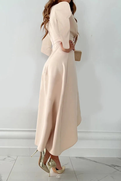 Lydia | Damen Midi-Etui-Kleid mit V-Ausschnitt und Schlitz