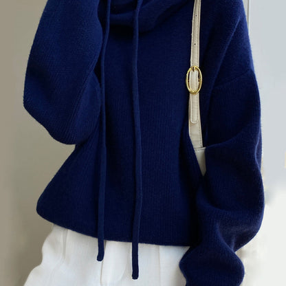 Selina | Damen Oversize Kapuzen Strickpullover
