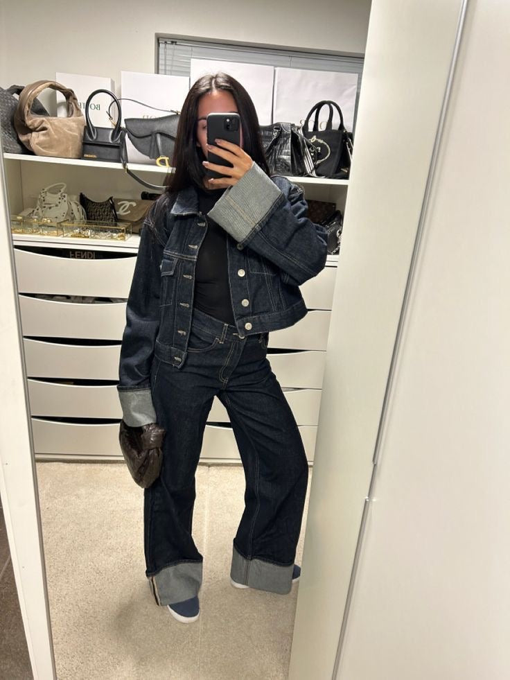 Anja | Damen Frühlings-Set mit Cropped-Jacke und Hose