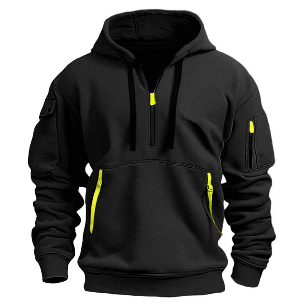 Emil | Herren Pullover-Hoodie mit Reißverschlusstasche und Kordelzug