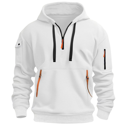 Emil | Herren Pullover-Hoodie mit Reißverschlusstasche und Kordelzug