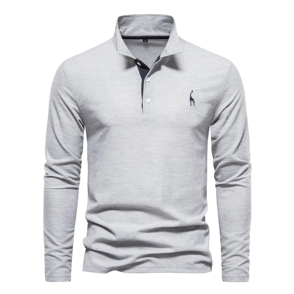 Yannick | Herren Langarm-Polo mit Knopfleiste