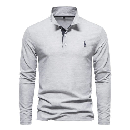 Yannick | Herren Langarm-Polo mit Knopfleiste