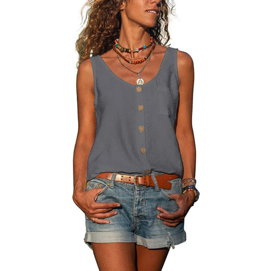 Doris | Damen Sommer-Top mit Knopfleiste vorne